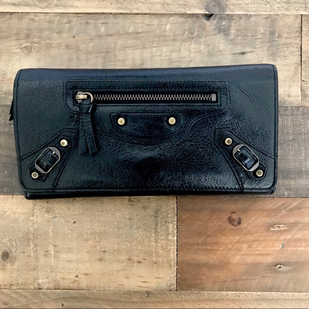 Balenciaga Metallic Edge leather wallet